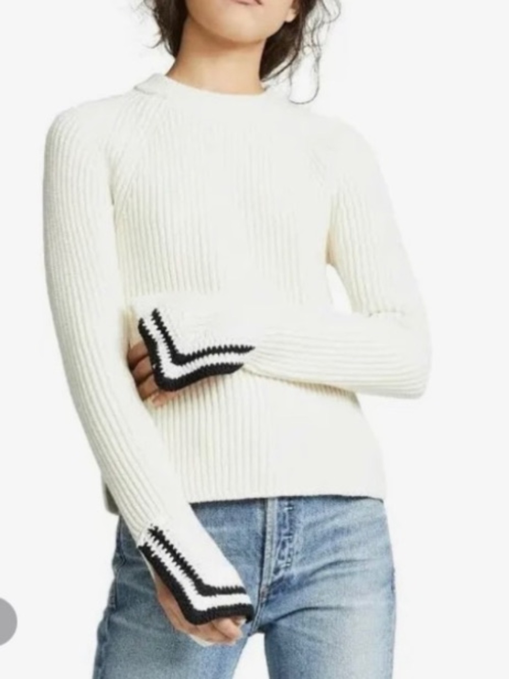 Helmut Lang Crochet Sleeve Fisherman Crewneck Sweater SmallSweat